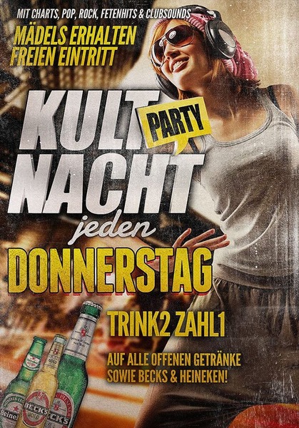 Party Flyer: Club huGo's - Die Kult Partynacht am 24.04.2014 in Ravensburg