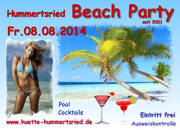 Party Flyer: Beach-Party 2014 am 08.08.2014 in Eberhardzell