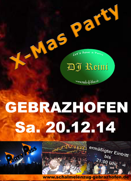 Party Flyer: X-Mas Party Gebrazhofen am 20.12.2014 in Leutkirch im Allgu