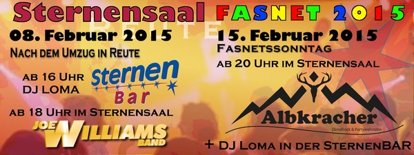 Party Flyer: Sternensaal Reute prs. FASNET SAUSE #2 am Fasnetssonntag ! am 15.02.2015 in Bad Waldsee