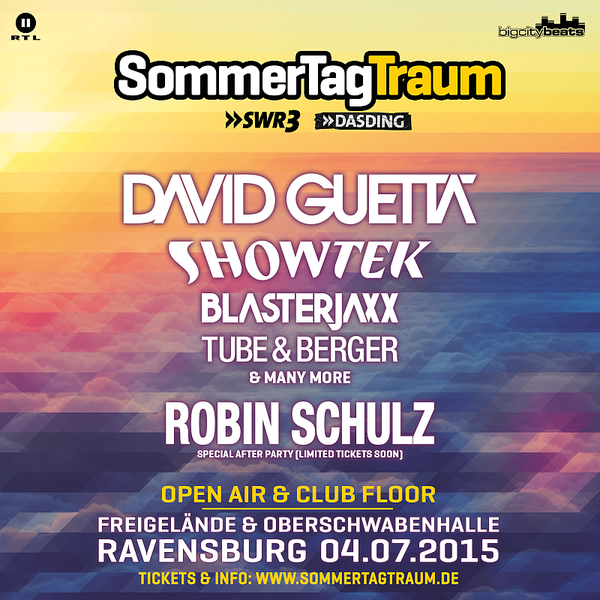 Party Flyer: BigCityBeats SommerTagTraum 2015 - Freigelnde Oberschwabenhalle Ravensburg am 04.07.2015 in Ravensburg
