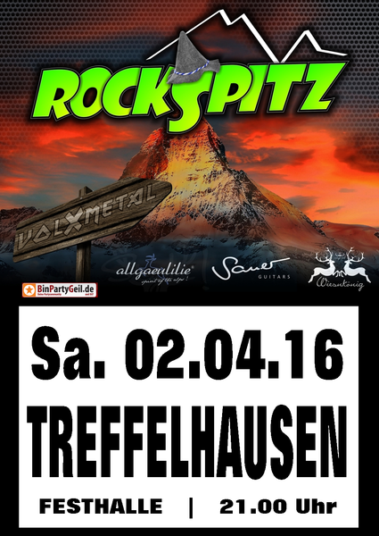 Party Flyer: Partynacht mit ROCKSPITZ am 02.04.2016 in Bhmenkirch