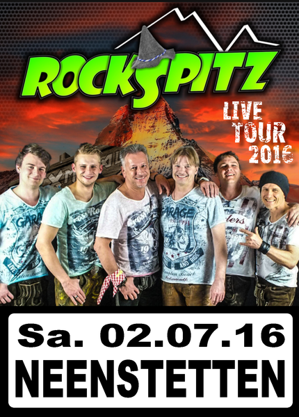 Party Flyer: Partynacht mit ROCKSPITZ @ Hutzlafest Neenstetten am 02.07.2016 in Neenstetten