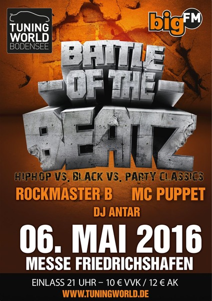 Party Flyer: BATTLE OF THE BEATZ - Tuning World Bodensee 2016 am 06.05.2016 in Friedrichshafen