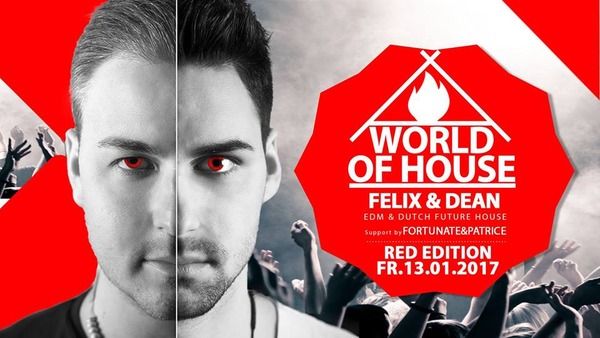 Party Flyer: WORLD of HOUSE - RED Edition by Felix&Dean am 13.01.2017 in Laupheim