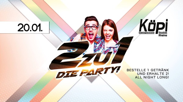 Party Flyer: 2zu1 - Die Party! am 20.01.2017 in Rheine