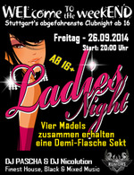 WELcome to the weekEND - Ladies Night (ab 16) am Freitag, 26.09.2014
