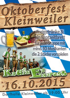Oktoberfest Kleinweiler am Freitag, 16.10.2015