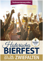 Historisches Bierfest 23.09 - 26.09.2016 - am Fr. 23.09.2016 in Zwiefalten (Reutlingen)