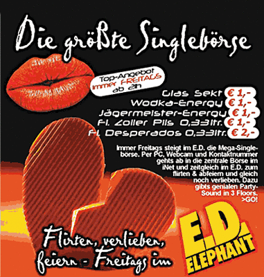 Party Flyer: DIE GRSSTE SINGLEBRSE im E.D.ELEPHANT am 14.05.2004 in Mengen