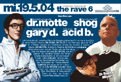 Party Flyer: THE RAVE 6 im E.D.ELEPHANT am 19.05.2004 in Mengen