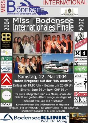 Party Flyer: MISS-Bodensee International am 22.05.2004 in Bregenz
