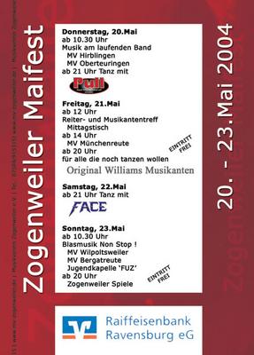 Party Flyer: Zogenweiler Maifest - Tanz mit PULL am 20.05.2004 in Horgenzell