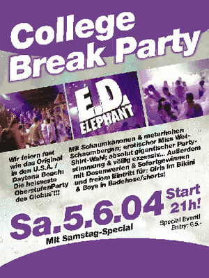 Party Flyer: COLLEGE BREAK PARTY am 05.06.2004 in Mengen