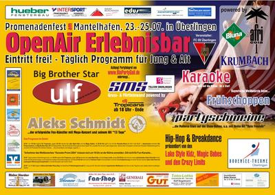 Party Flyer: Promenadenfest  mit Big Brother Ulf, PS, Karaoke, usw. (OpenAir Erlebnisbar) am 23.07.2004 in berlingen
