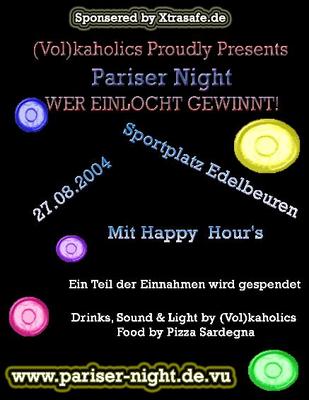 Party Flyer: Pariser Night am 27.08.2004 in Erolzheim