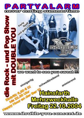 Party Flyer: Double You rockt Hainsfarth am 22.10.2004 in Hainsfarth