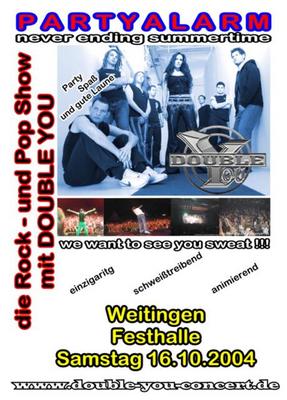 Party Flyer: Double You rockt Weitingen am 16.10.2004 in Eutingen i.G.