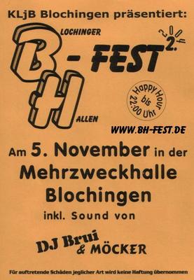Party Flyer: BH-FEST  am 05.11.2004 in Mengen