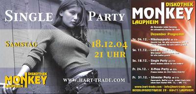 Party Flyer: Single Party am 18.12.2004 in Laupheim