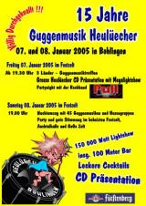 Party Flyer: 15 JAHRE GUGGENMUSIK HEULECHER am 07.01.2005 in Singen