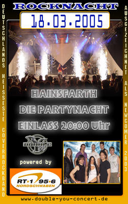 Party Flyer: Double You rockt Hainsfarth am 18.03.2005 in Hainsfarth