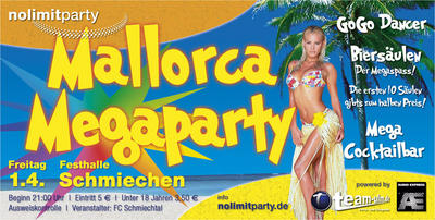 Party Flyer: Mallorca Megaparty in Schmiechen am 01.04.2005 in Schelklingen