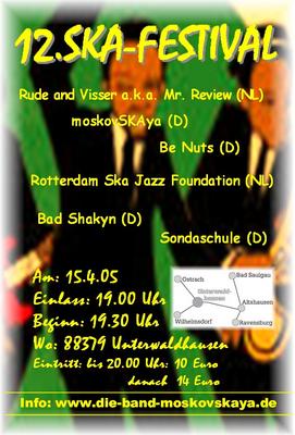 Party Flyer: 12. Internationales SKA-Festival am 15.04.2005 in Unterwaldhausen