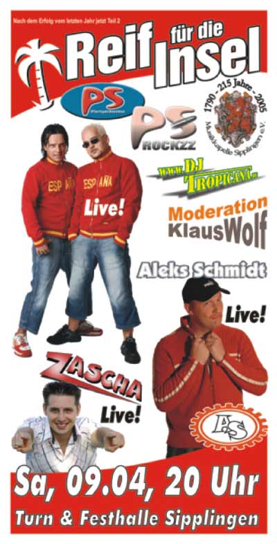 Party Flyer: Reif fr die Insel - Sipplingen am 09.04.2005 in Sipplingen
