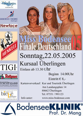 Party Flyer: Miss Bodensee Finale Deutschland 2005 am 22.05.2005 in Überlingen