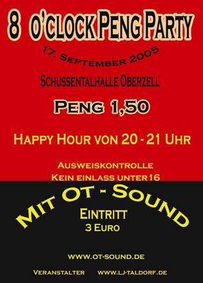 Party Flyer: 8 o`clock Peng Party am 17.09.2005 in Ravensburg