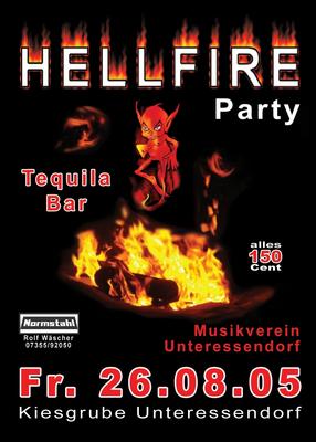 Party Flyer: Hellfire 150 Cent Party (Unteressendorf) am 26.08.2005 in Hochdorf