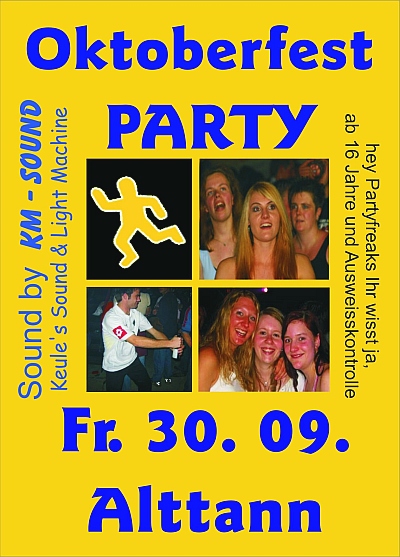 Party Flyer: OKTOBERFEST PARTY in ALTTANN am 30.09.2005 in Wolfegg