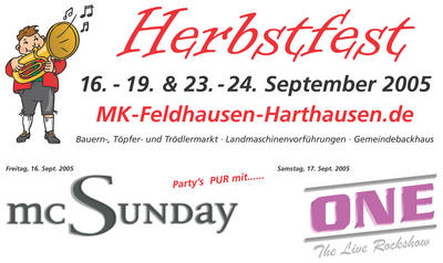 Party Flyer: ONE - The live Rockshow am 17.09.2005 in Gammertingen