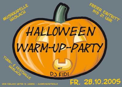 Party Flyer: Halloween-Warm-Up-Party am 28.10.2005 in Wangen im Allgu