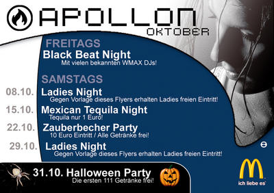 Party Flyer: Zauberbecher Party am 22.10.2005 in Scheer