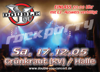 Party Flyer: Double You rockt Grnkraut am 17.12.2005 in Grnkraut