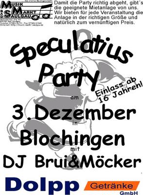 Party Flyer: SPECULATIUS-PARTY am 03.12.2005 in Mengen