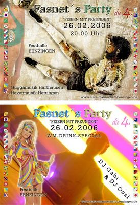 Party Flyer: Fasnet`s Party in Benzingen/Gratis-Getrnk bis 22 Uhr am 26.02.2006 in Winterlingen