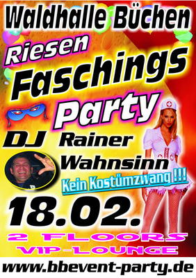 Party Flyer: Faschings-Party am 18.02.2006 in Bchen