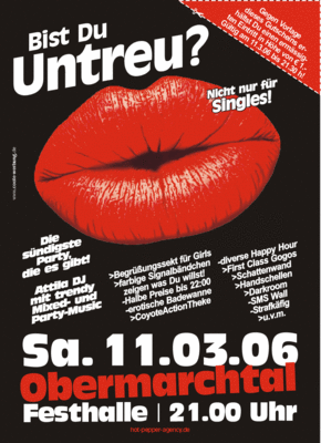 Party Flyer: UNTREU3 - Aller guten Dinge sind drei... am 11.03.2006 in Obermarchtal