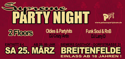 Party Flyer: Supreme Party Night am 25.03.2006 in Breitenfelde