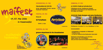 Party Flyer: HASENWEILER MAIFEST 2006 am 06.05.2006 in Horgenzell