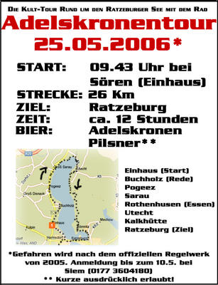 Party Flyer: Adelskronentour 2006 am 25.05.2006 in Einhaus