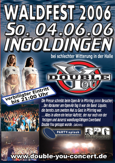 Party Flyer: WALDFEST INGOLDINGEN - DOUBLE YOU am 04.06.2006 in Ingoldingen