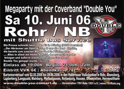 Party Flyer: DOUBLE YOU - ROHR in Nb. - MEGA PARTY 2006 am 10.06.2006 in Rohr i.NB
