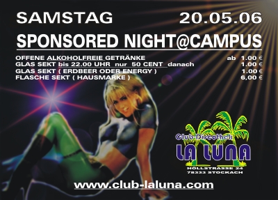Party Flyer: Sponsored Night@Champus am 20.05.2006 in Stockach