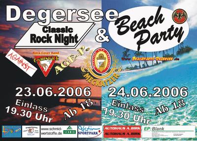 Party Flyer: Beach Party Degersee am 24.06.2006 in Tettnang