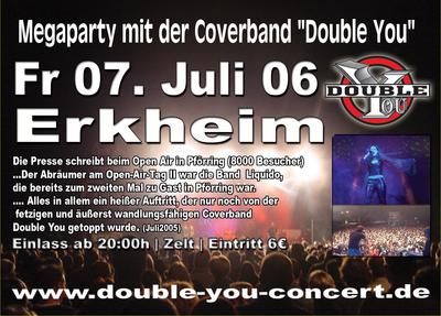 Party Flyer: Double You - Volksfest - Erkheim am 07.07.2006 in Erkheim