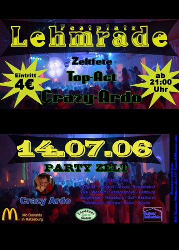Party Flyer: - Zeltfete - am 14.07.2006 in Lehmrade